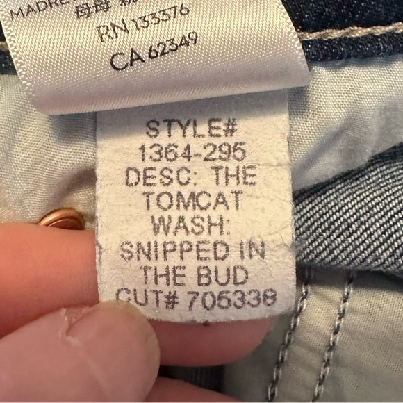 MOTHER Denim The Tomcat, Snipped in the Bud, Size 26, VGUC - Picture 10 of 14